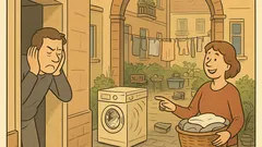 Witz: Viel zu laut hier? Waschmaschine!