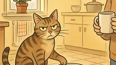 Witz: Felix glücklich? Kein Futter, kein Glück.