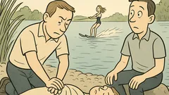 Witz: Zwei Kumpels retten die falsche Wasserskifahrerin