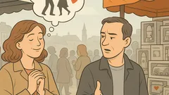 Witz: Zwei am Wochenmarkt – welche drei Worte?