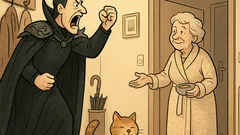 Witz: Weltbeherrscher droht – Oma ruft: Miez!