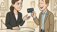 Witz: In der Luxus-Boutique nur Karte