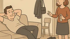 Witz: Gemütlich auf dem Sofa – Achselspraybefehl